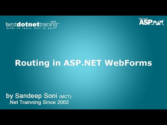 Routing in ASP.NET Web Forms