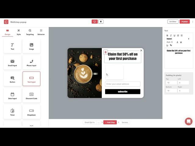 How to setup a multi-step popup form using Contlo