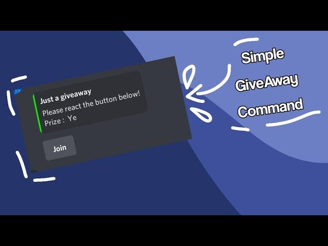 How to make simple + work GiveAway command on BDFD | BDFD