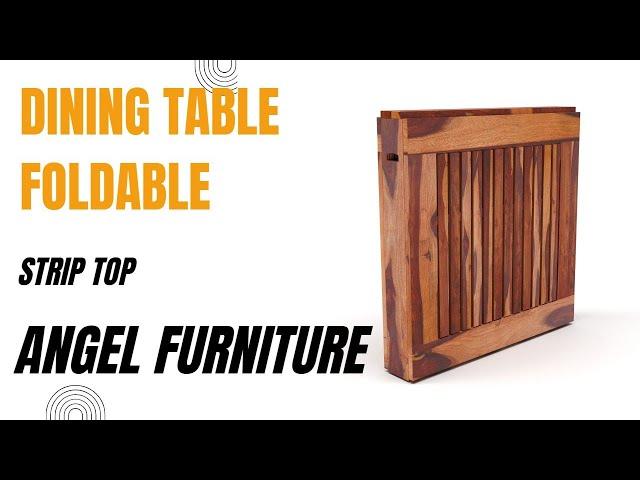 Angel Furniture Foldable dining table sheesham wood Strip top