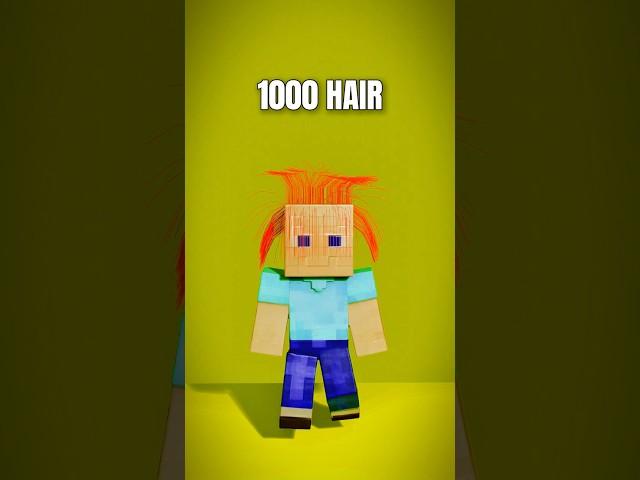 Minecraft hair particles 100 to 20.000hair #shorts #blender3danimation #hair #clothsimulation