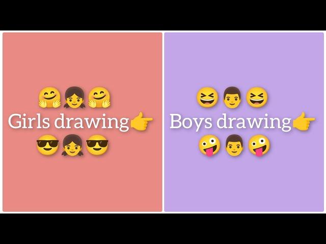 girls drawingvs boys drawing #trending #gift #love #viralvideo