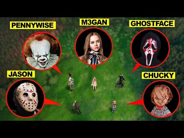 DRONE CATCHES HALLOWEEN MONSTER GHOSTFACE, M3GAN, JASON, PENNYWISE in REAL LIFE! Full Movie