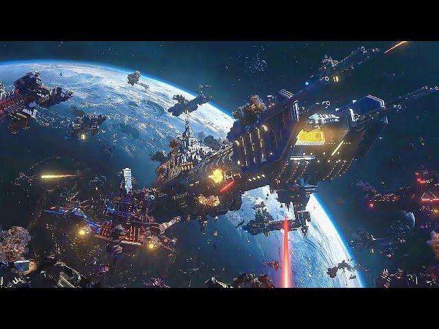 Death of Space Marines The Imperial Navy Space Battle Scene 4K UHD - WARHAMMER 40K Action Fantasy