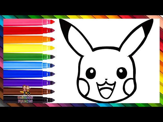 Dibuja y Colorea A Pikachu de Pokémon  Dibujos Para Niños