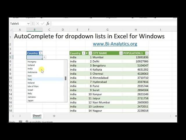 Autocomplete (Searchable) dropdown list : new feature  in Excel