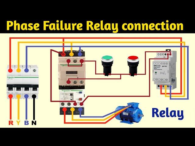 Phase failure relay connection with DOL starter