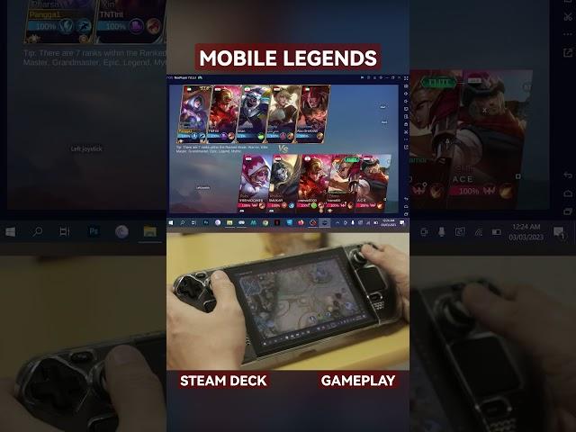 Mobile Legends on steam deck #steamdeck #mobilelegend #dubai #viral #newtrend #noxplayer #ofwlife