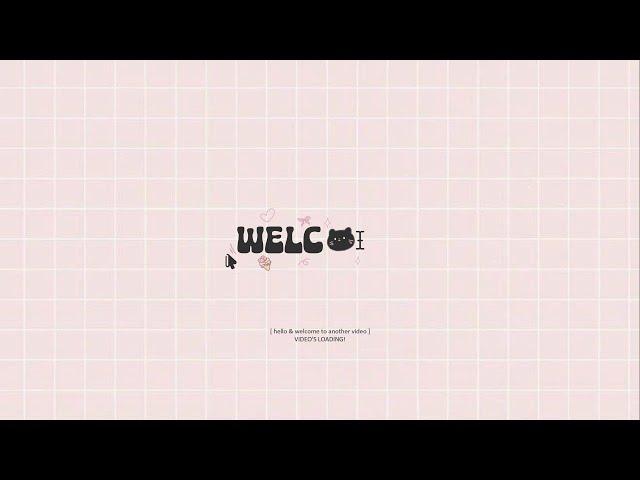 cute aesthetic Intro & Outro templates (black kitty with bow) | FREE FOR USE