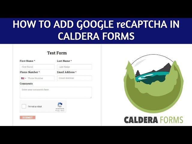 How to add Google reCaptcha in Caldera Forms | Caldera Forms reCaptcha