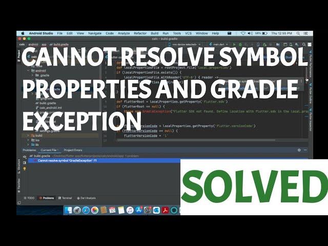 Cannot resolve symbol properties and gradle exception in android studio flutter solved