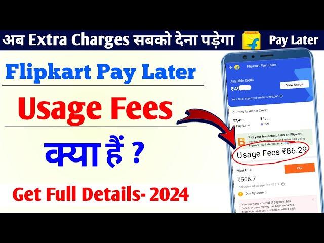 What is Usage Fee in flipkart pay later - 2024 | Flipkart pay later usage charges