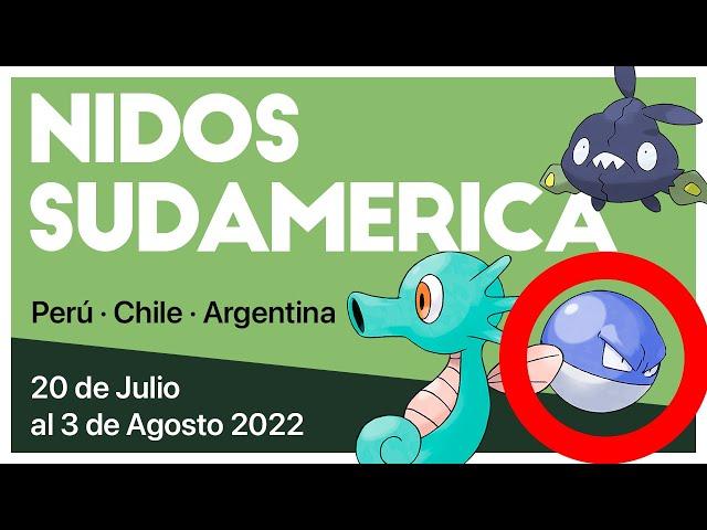 Nidos Pokémon Go Área Sudamérica | Migración Pokemon Go #168 | 20 de Julio al 3 de Agosto del 2022