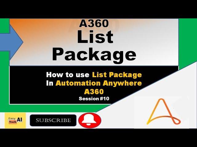 List Package In A360 | Automation Anywhere Tutorial | List Item | How to use List Package in A360