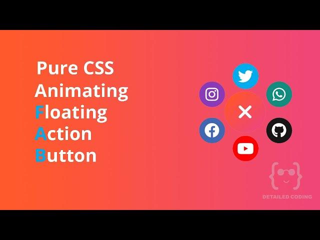 How to create FAB with animation using CSS | Floating action button using CSS | Detailed Coding