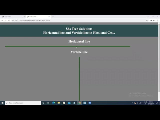 Vertical line and Horizontal line In Html CSS | Vertical line | Horizontal line