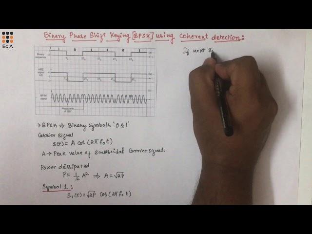 DC#26 Binary Shift Keying (BPSK) representation and BPSK using coherent detection || EC Academy