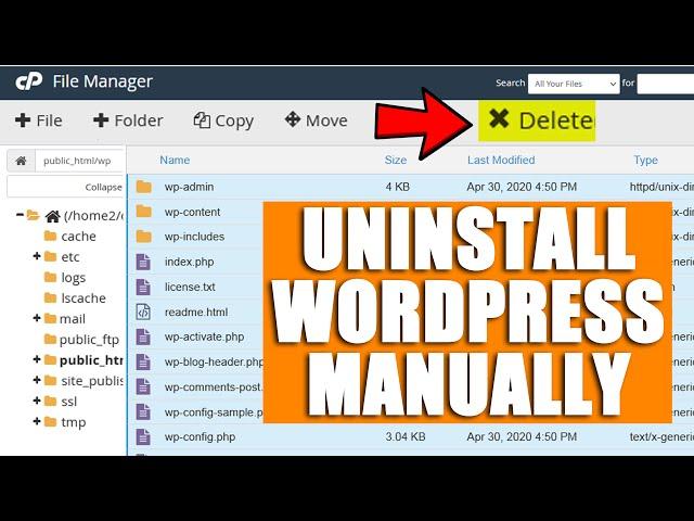 [LIVE] How to uninstall WordPress manually?