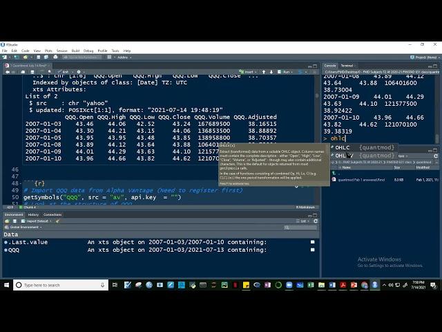 July 14 Quantmod, Quandl Intro