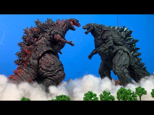 GODZILLA EARTH vs SHIN GODZILLA an epic battle stop motion