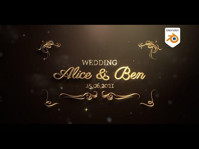 Blender Motion Graphics Template - Animated Wedding Invitation