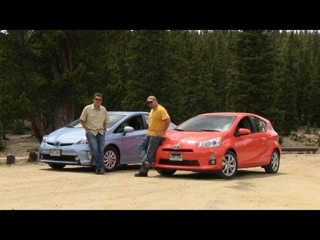 2012 Toyota Prius Plug-in vs Prius C Hybrid Mashup Review