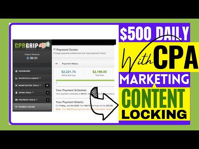 CPA Content Locking: How To Make $250 Daily With CPA Grip | CPA Marketing For Beginners