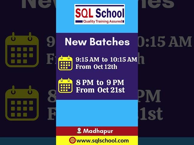 SQL DBA Training From SQL School I New Batch I On #sqlschool