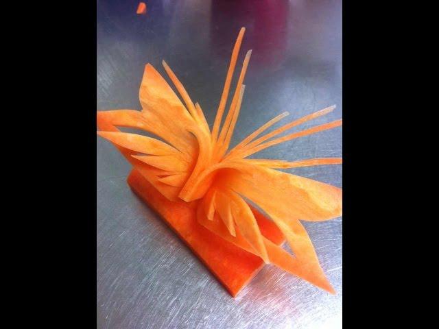 CARROT BUTTERFLY :Fruit and Vegetable Carving by Mr.Carrot : Ultimate Butterfly (Mix)