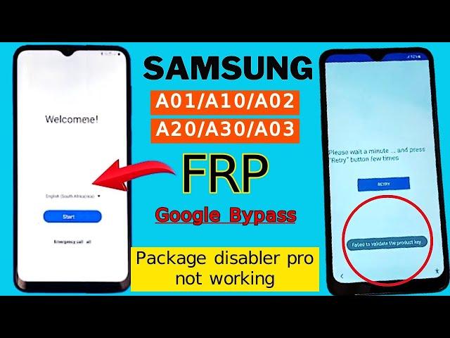 Samsung A20,A10,A30,A01,A02,A03 Frp Bypass Package Disabler Pro Not Working | Google Account Bypass