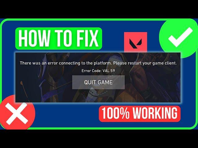 HOW TO FIX VALORANT ERROR CODE VAL 59 (2024) | Fix Error Code Val 56 Valorant