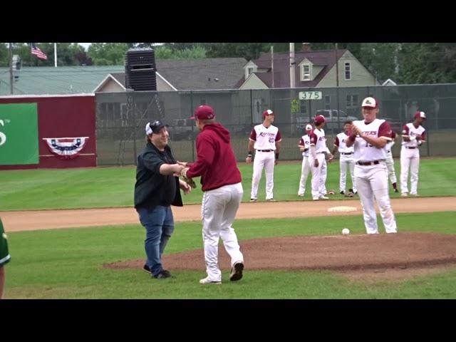 SHANE OBEDZINSKI AND TOM GUIRY OF THE SANDLOT AT THE WISCONSIN RAPIDS RAFTERS GAME!!