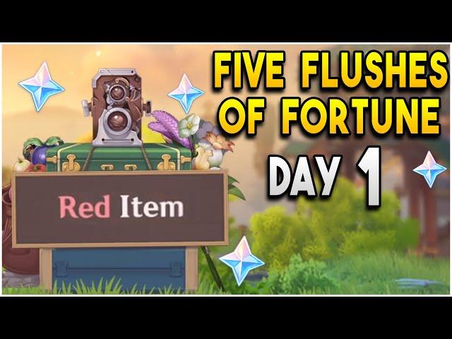 【Genshin Impact】Red Item Photos - Five Flushes of Fortune Day 1