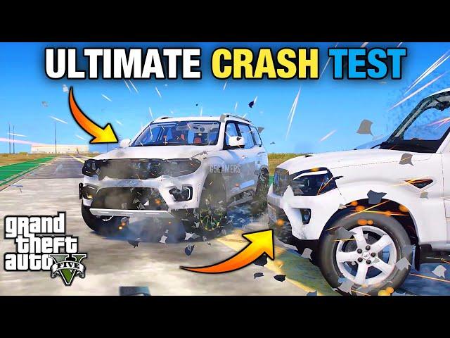 INDIAN CARS ULTIMATE CRASH TEST SCORPIO VS XUV VS THAR VS SAFARI - PART 1 (GTA 5)