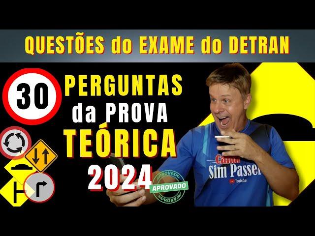 Simulado do DETRAN 2024. Questões da Prova teórica do DETRAN 2024. Exame legislação de trânsito 2024