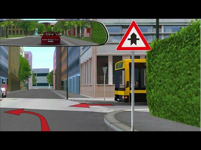 Driving Test Germany, Right before left explained in English: Right of way, Priority, Theory Exam