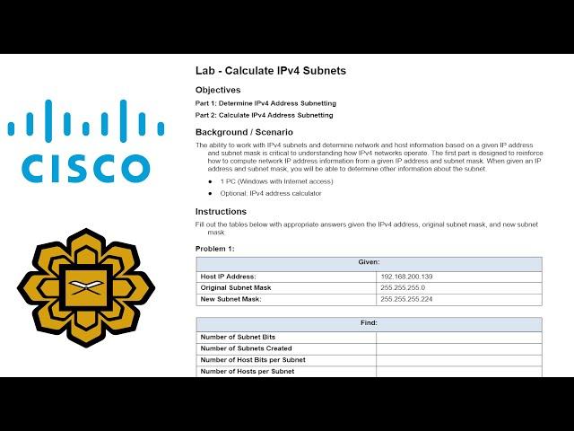 Lab - Calculate IPv4 Subnets