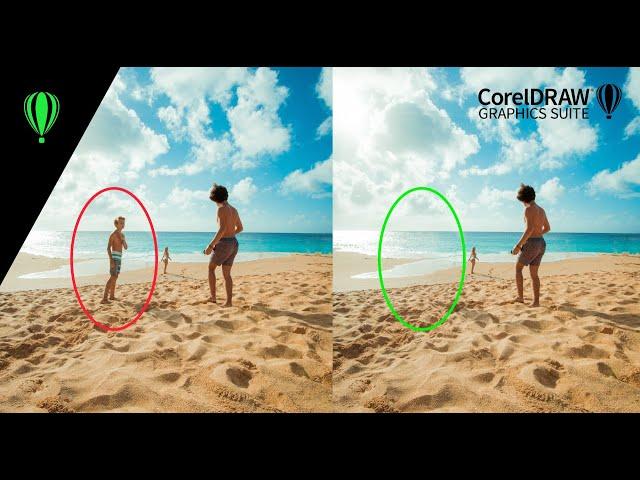 CorelDRAW tutorial - how to remove objects using Smart Carver tool in Corel PhotoPaint