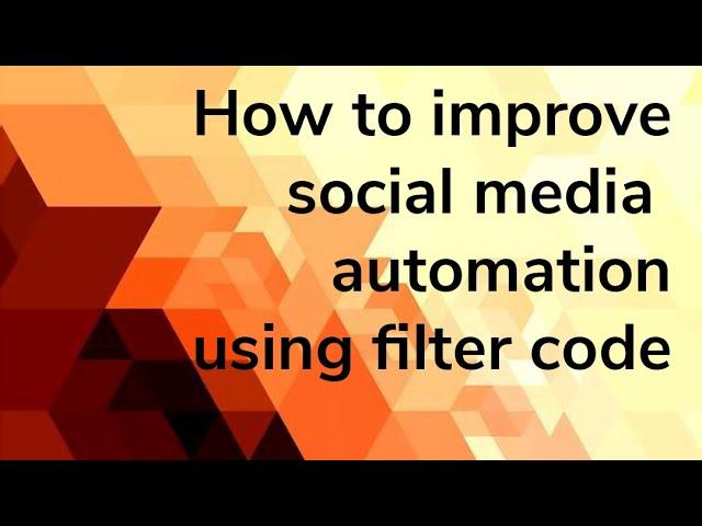 How to use filter code for social media images