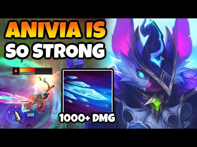 ANIVIA MID is a HIDDEN MONSTER. 1000 DAMAGE E every 3 SECONDS. Although you kill most with 1.