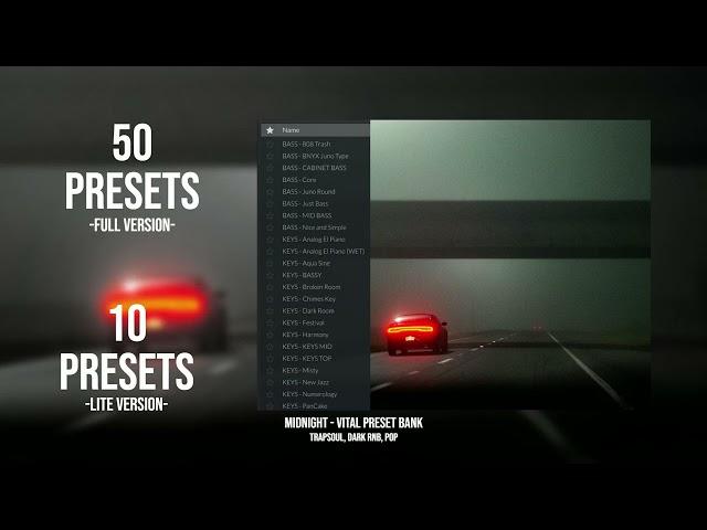 Free Vital Presets Bank - "Midnight" TrapSoul & R&B, Trap, Pop