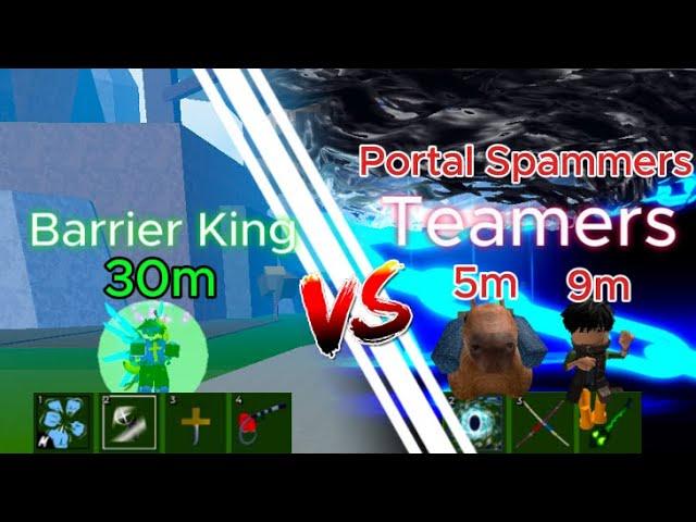 Barrier user VS Teaming Portal Spammers | Bloxfruits