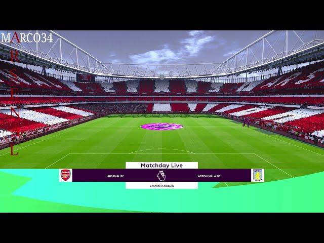 eFootball PES2021 Virtuared V6.0: Arsenal - Aston Villa di PREMIER LEAGUE. New Versione  Virtuared 6