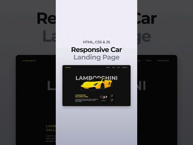 Responsive Car Landing Page Using HTML CSS And JavaScript