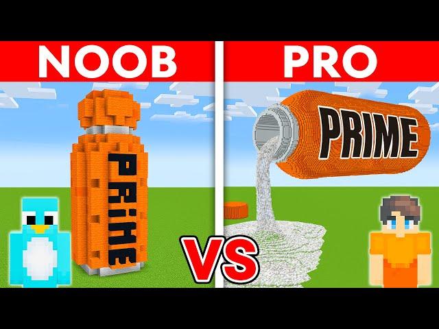 NOOB vs PRO: PRIME House Build Challenge in Minecraft