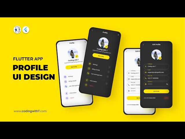 Flutter Profile Page UI Design - Flutter App Design [2023]