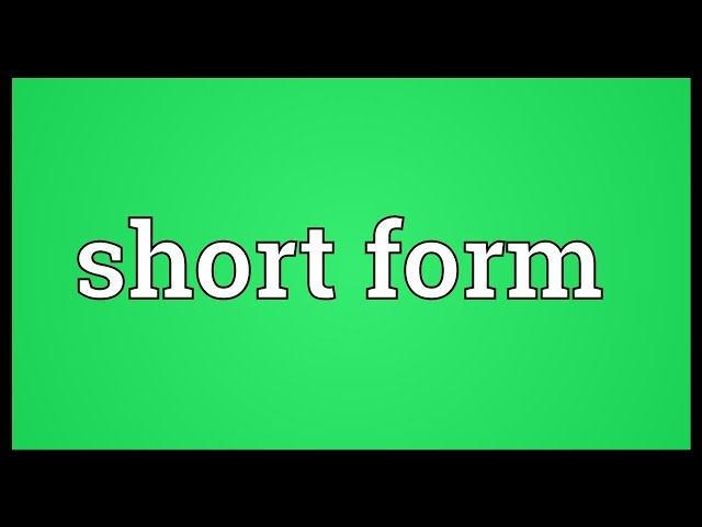 Short form Meaning