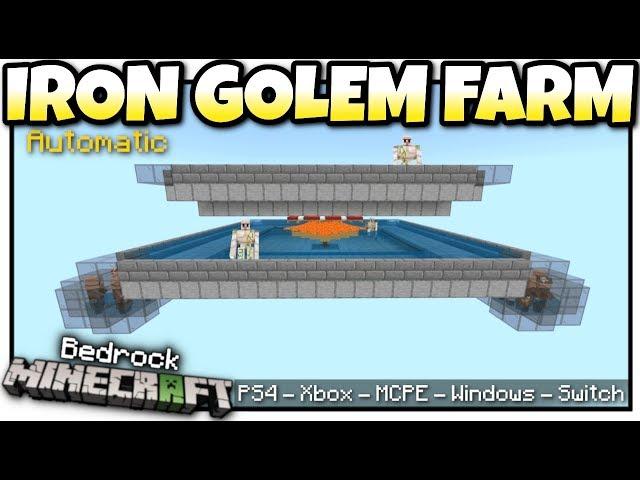 Minecraft Bedrock - IRON GOLEM FARM ️ AUTOMATIC [ Tutorial ] PS4 / MCPE / Xbox / Windows / Switch