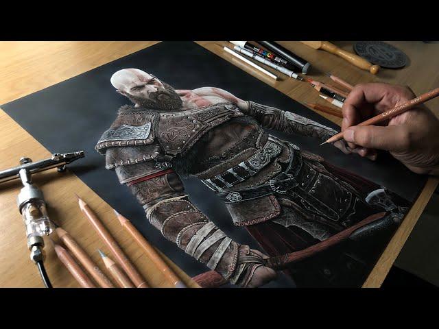 Drawing Kratos (God of War Ragnarok) - Time-lapse | Artology