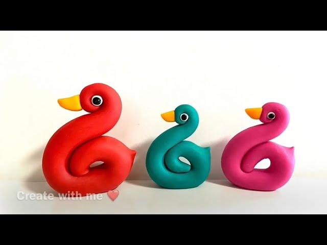 ️ Clay art - how to make cute duck/ duckies / model craft tutorial. DIY